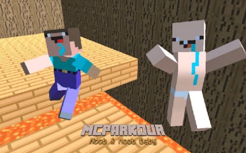 MCParkour Noob & Noob Baby - 3D Two-Player Parkour Game