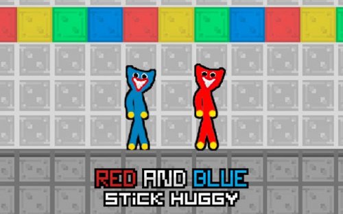 Red and Blue Stick Huggy: Portal Rush